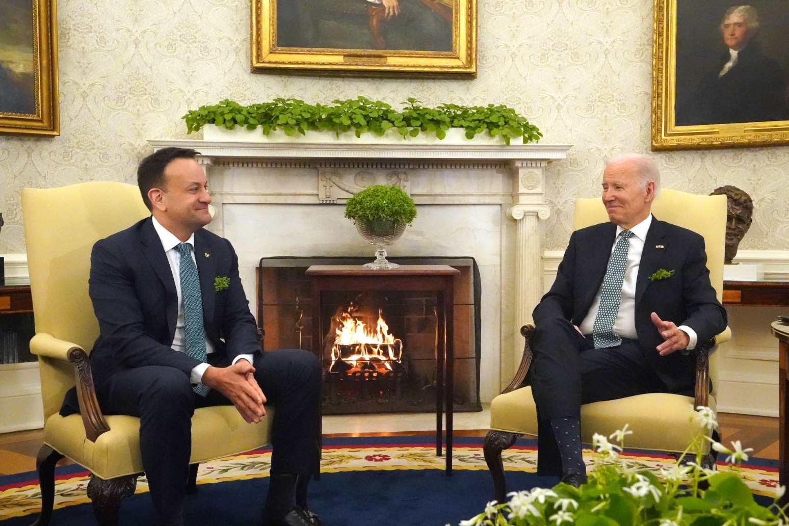 Varadkar meets Biden at White House for St Patrick’s Day talks 