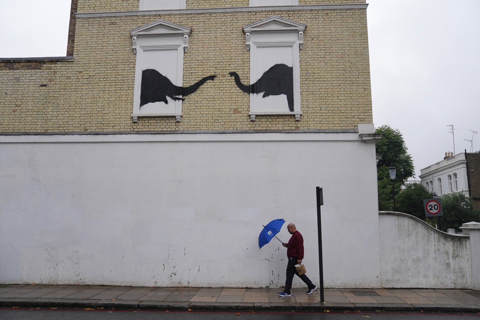 Banksy adds to animal artwork collection in London with new elephant design 